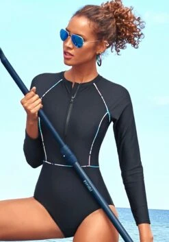 Buffalo Maxi-jurk Met Fijne Bloemenprint 37 Buffalo Maxi-jurk Met Fijne Bloemenprint -TrendyTijd Verkoop active by lascana badpak janni met lange mouwen ideaal voor sup zwart