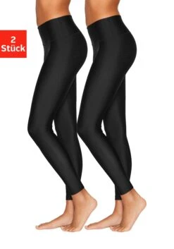 Lady Gedessineerde Jurk -TrendyTijd Verkoop active by lascana legging glanzend materiaal set van 2 zwart