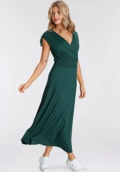 AJC Maxi-jurk Met Plooi Op De Schouders En Gesmokte Taille - Nieuwe Collectie