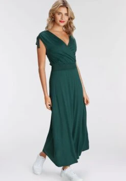 AJC Maxi-jurk Met Plooi Op De Schouders En Gesmokte Taille - Nieuwe Collectie -TrendyTijd Verkoop ajc maxi jurk met plooi op de schouders en gesmokte taille nieuwe collectie 7