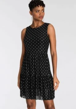 Gerry Weber Gedessineerde Jurk -TrendyTijd Verkoop ajc meshjurk met transparante effecten nieuwe collectie zwart