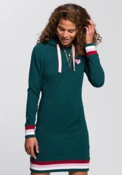 Aniston SELECTED Maxi-jurk Met Wijde 3/4-mouwen -TrendyTijd Verkoop ajc sweatjurk met flock hartprint groen