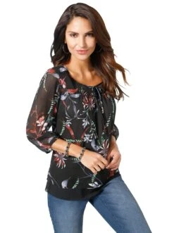 Aniston SELECTED Gedessineerde Jurk -TrendyTijd Verkoop alessa w chiffonblouse zwart