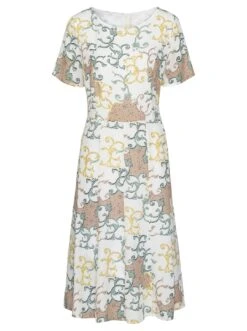 Alessa W. Jurk In A-lijn Gedessineerde Jurk -TrendyTijd Verkoop alessa w jurk in a lijn gedessineerde jurk beige 3