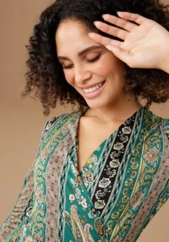 Aniston CASUAL Maxi-jurk In Harmonieuze Motievenmix - Nieuwe Collectie -TrendyTijd Verkoop aniston casual maxi jurk in harmonieuze motievenmix nieuwe collectie groen 2