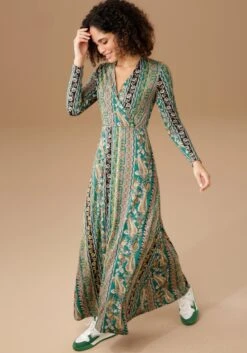 Aniston CASUAL Maxi-jurk In Harmonieuze Motievenmix - Nieuwe Collectie