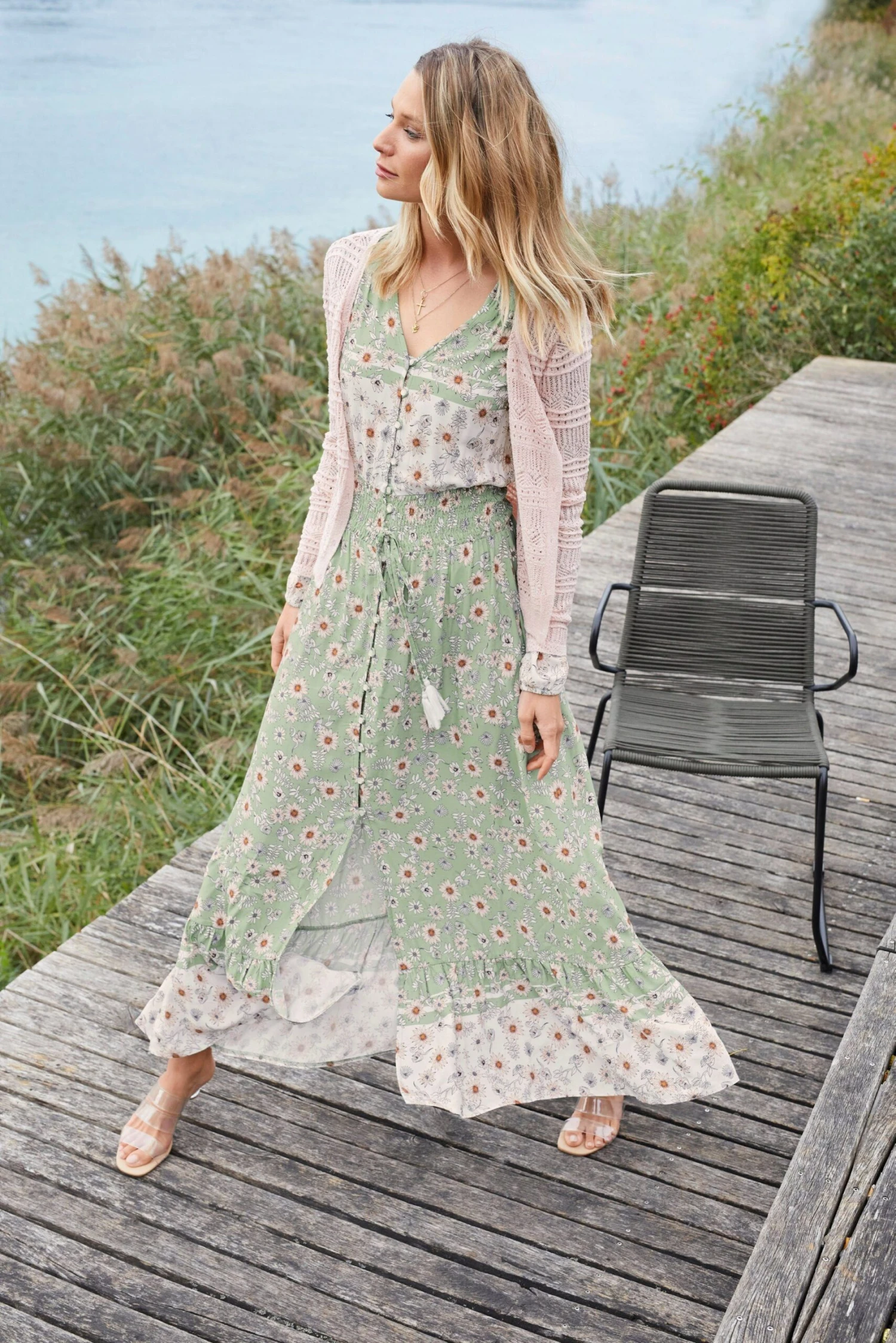 Aniston CASUAL Maxi-jurk Met Fijne Bloemenprint En Patch-look 9 Aniston CASUAL Maxi-jurk Met Fijne Bloemenprint En Patch-look - Afbeelding 7