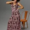 Aniston CASUAL Maxi-jurk Met Kleurrijke, Grafische Print -TrendyTijd Verkoop aniston casual maxi jurk met kleurrijke grafische print zwart 1