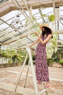 Aniston CASUAL Maxi-jurk Met Kleurrijke, Grafische Print -TrendyTijd Verkoop aniston casual maxi jurk met kleurrijke grafische print zwart 6
