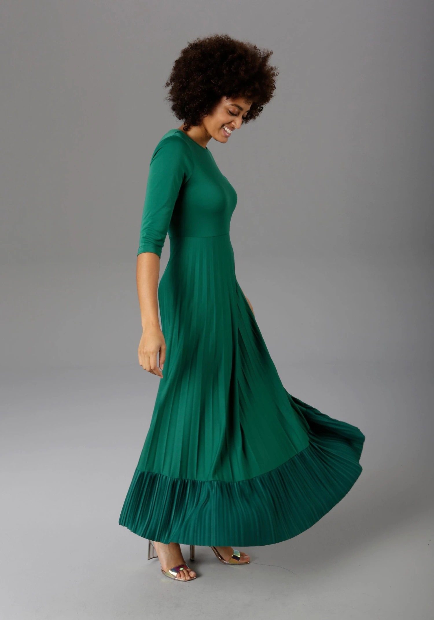 Aniston CASUAL Maxi-jurk Rok Met Volant Van Plissé 4 Aniston CASUAL Maxi-jurk Rok Met Volant Van Plissé - Afbeelding 2