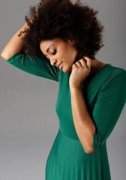 Aniston CASUAL Maxi-jurk Rok Met Volant Van Plissé 24 Aniston CASUAL Maxi-jurk Rok Met Volant Van Plissé -TrendyTijd Verkoop aniston casual maxi jurk rok met volant van plisse groen 3