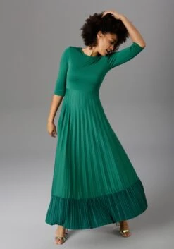 Laura Scott Kanten Jurk Body Ondoorzichtig Gevoerd 35 Laura Scott Kanten Jurk Body Ondoorzichtig Gevoerd -TrendyTijd Verkoop aniston casual maxi jurk rok met volant van plisse groen 7