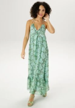 Laura Scott Midi-jurk -TrendyTijd Verkoop aniston casual zomerjurk groen 3