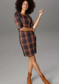 Aniston SELECTED Geruite Jurk Met Galons 26 Aniston SELECTED Geruite Jurk Met Galons -TrendyTijd Verkoop aniston selected geruite jurk met galons blauw 5