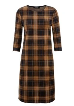 Aniston SELECTED Geruite Jurk Met Tapes Aan De Mouwen En Langs De Zijnaden - Nieuwe Collectie -TrendyTijd Verkoop aniston selected geruite jurk met tapes aan de mouwen en langs de zijnaden nieuwe collectie bruin 4