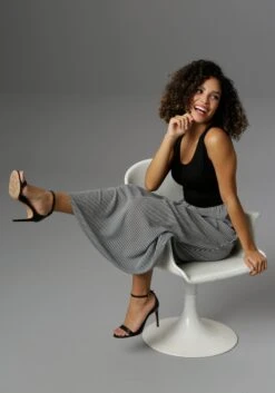 Aniston SELECTED Maxi-jurk Met Gestreepte Rok -TrendyTijd Verkoop aniston selected maxi jurk met gestreepte rok zwart 7