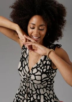 Aniston SELECTED Maxi-jurk Met Plooi Bij De Bandjes -TrendyTijd Verkoop aniston selected maxi jurk met plooi bij de bandjes bruin 3