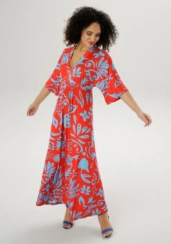 Aniston SELECTED Maxi-jurk Met Wijde 3/4-mouwen