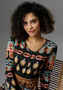 Aniston SELECTED Midi-jurk Met Knoopsluiting -TrendyTijd Verkoop aniston selected midi jurk met knoopsluiting groen 2