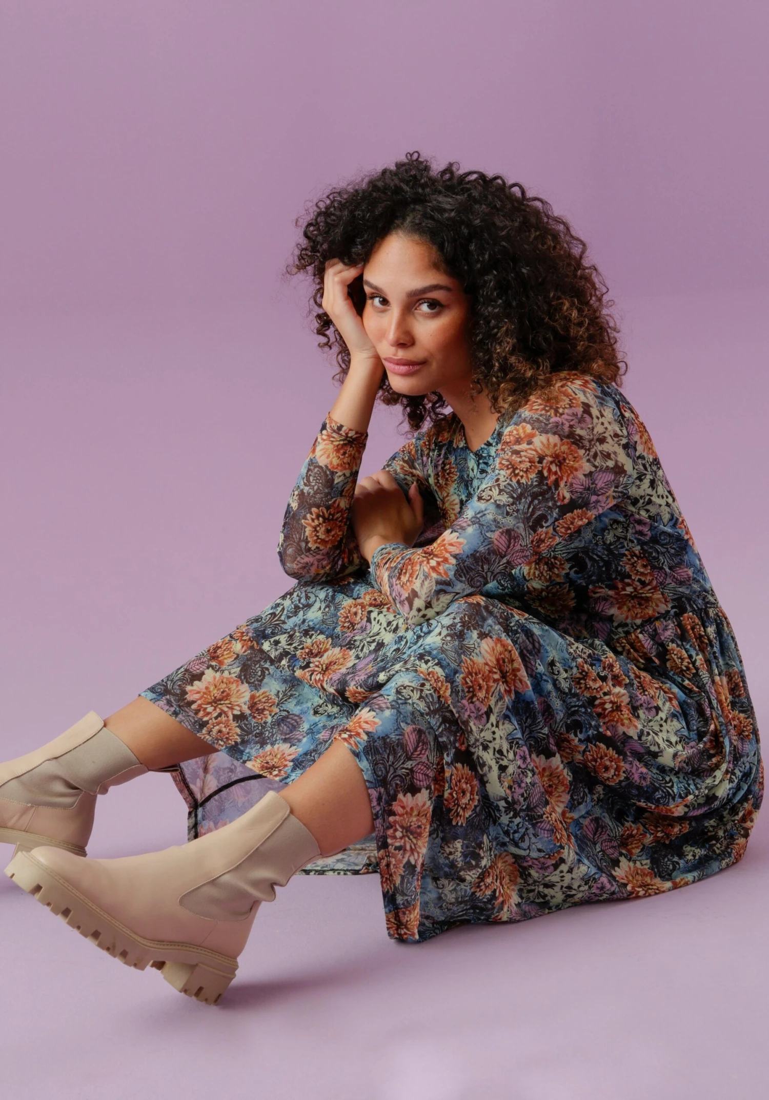 Aniston SELECTED Midi-jurk Met Transparante Mouwen, Nieuwe Collectie 6 Aniston SELECTED Midi-jurk Met Transparante Mouwen, Nieuwe Collectie - Afbeelding 4