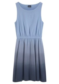 Voorkant -TrendyTijd Verkoop arizona jurk in overgooiermodel met een mooi verloop blauw 1