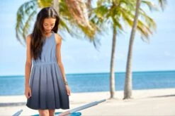 Arizona Jurk In Overgooiermodel Met Een Mooi Verloop -TrendyTijd Verkoop arizona jurk in overgooiermodel met een mooi verloop blauw 5