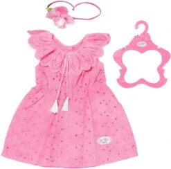 Baby Annabell Poppenkleding Deluxe Jurk Set, 43 Cm Met Kleerhanger -TrendyTijd Verkoop baby born poppenkleding trendy jurk in bloemdessin 43 cm met kleerhanger roze 3