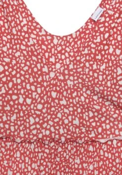 Beachtime Gedessineerde Jurk Met Modieuze Volants -TrendyTijd Verkoop beachtime gedessineerde jurk met modieuze volants rood 4