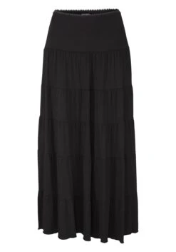 Aniston CASUAL Maxi-jurk Rok Met Volant Van Plissé 29 Aniston CASUAL Maxi-jurk Rok Met Volant Van Plissé -TrendyTijd Verkoop beachtime maxirok met ruches zwart