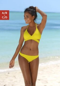 Vivance Maxi-jurk Met Stippenprint -TrendyTijd Verkoop bench triangelbikini in wikkellook geel