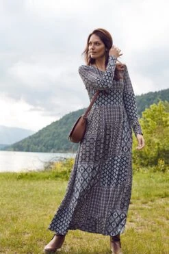 Boysen's Maxi-jurk In Uitlopend Model - In Vele Verschillende Dessins - Nieuwe Kleuren -TrendyTijd Verkoop boysens maxi jurk in uitlopend model in vele verschillende dessins nieuwe kleuren zwart 3