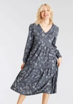 S.Oliver BLACK LABEL Midi-jurk Met Franje En Streepdessin -TrendyTijd Verkoop boysens volantjurk 1