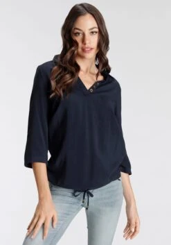 Only Gedessineerde Jurk ONLGAIA LS V-NECK DRESS CS NN -TrendyTijd Verkoop bruno banani blouse met lange mouwen 1