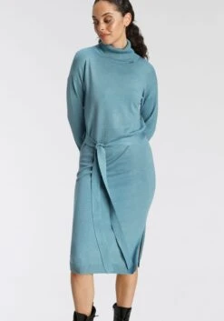 Ragwear Midi-jurk TAG MIDI Met Sierkraaltjes En Kwasten Aan Het Uiteinden Van De Bandjes (2-delig, Met Een Bindceintuur) -TrendyTijd Verkoop bruno banani tricotjurk col blauw
