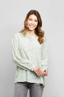 Winshape Mini-jurk WK1 Met Kangoeroezak -TrendyTijd Verkoop bugatti blouse met lange mouwen met bloemenprint groen