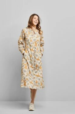 Eterna Jurk Met Overhemdkraag -TrendyTijd Verkoop bugatti blousejurkje in midi lengte geel