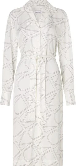Calvin Klein Curve Jurk Met Overhemdkraag INCLU MONOGRAM SHIRT DRESS