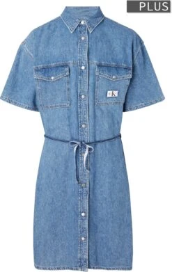 ONLY CARMAKOMA Jurk Met Overhemdkraag CARDIEGA SS BLK SHIRT DRESS WVN NOOS -TrendyTijd Verkoop calvin klein jeans plus jeansjurk 2