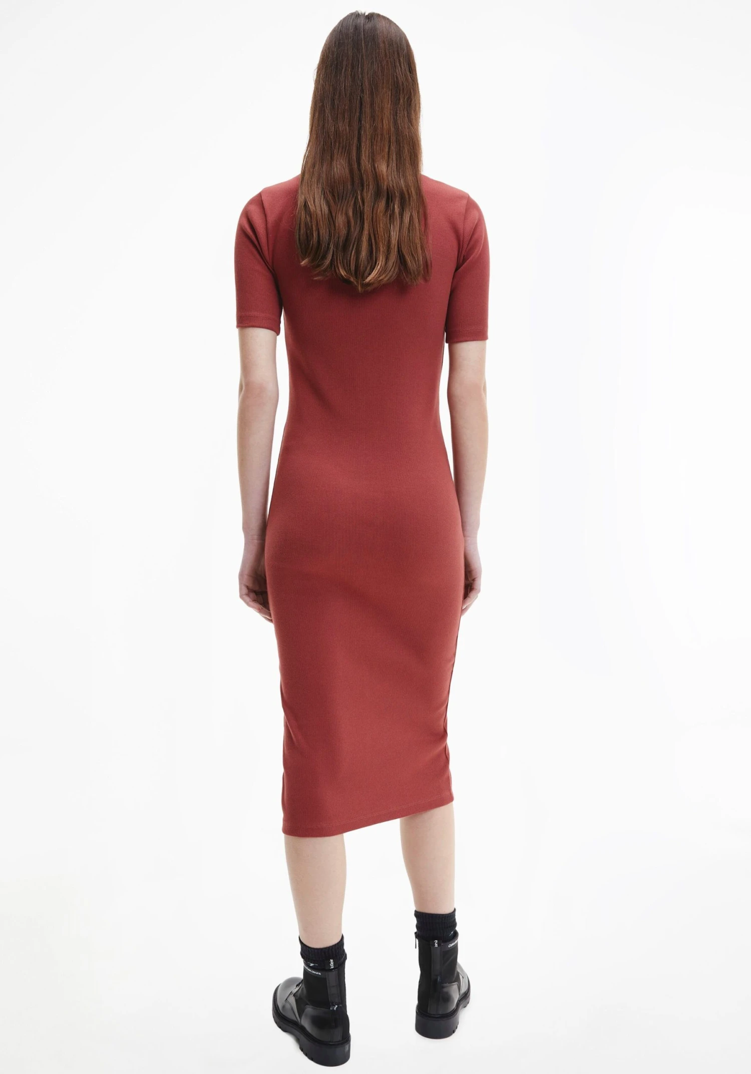 Calvin Klein Midi-jurk CK BUTTON THROUGH RIB LONG DRESS Met Ribstructuur 4 Calvin Klein Midi-jurk CK BUTTON THROUGH RIB LONG DRESS Met Ribstructuur - Afbeelding 2