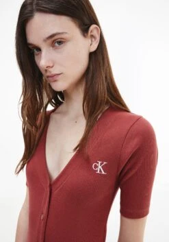 Calvin Klein Midi-jurk CK BUTTON THROUGH RIB LONG DRESS Met Ribstructuur 24 Calvin Klein Midi-jurk CK BUTTON THROUGH RIB LONG DRESS Met Ribstructuur -TrendyTijd Verkoop calvin klein midi jurk ck button through rib long dress met ribstructuur bruin 2