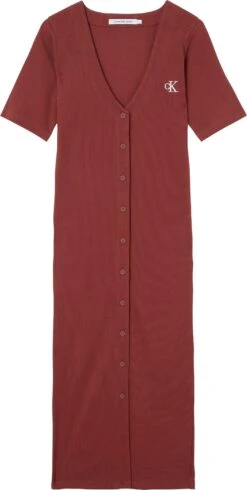 Calvin Klein Midi-jurk CK BUTTON THROUGH RIB LONG DRESS Met Ribstructuur 27 Calvin Klein Midi-jurk CK BUTTON THROUGH RIB LONG DRESS Met Ribstructuur -TrendyTijd Verkoop calvin klein midi jurk ck button through rib long dress met ribstructuur bruin 5