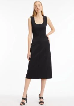 Calvin Klein Midi-jurk TECHNICAL KNIT MIDI DRESS