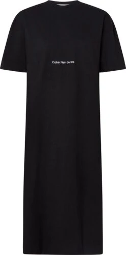 Tom Tailor Gedessineerde Jurk Met Een V-hals En Bindceintuur In De Taille -TrendyTijd Verkoop calvin klein shirtjurk zwart