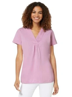 Melrose Maxi-jurk -TrendyTijd Verkoop casual looks blouse met korte mouwen roze