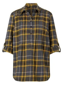 Creation L Gedessineerde Jurk Jerseyjurk -TrendyTijd Verkoop casual looks blouse zonder sluiting geel 1