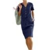 Casual Looks Blousejurkje Jurk 1 Casual Looks Blousejurkje Jurk -TrendyTijd Verkoop casual looks blousejurkje jurk blauw