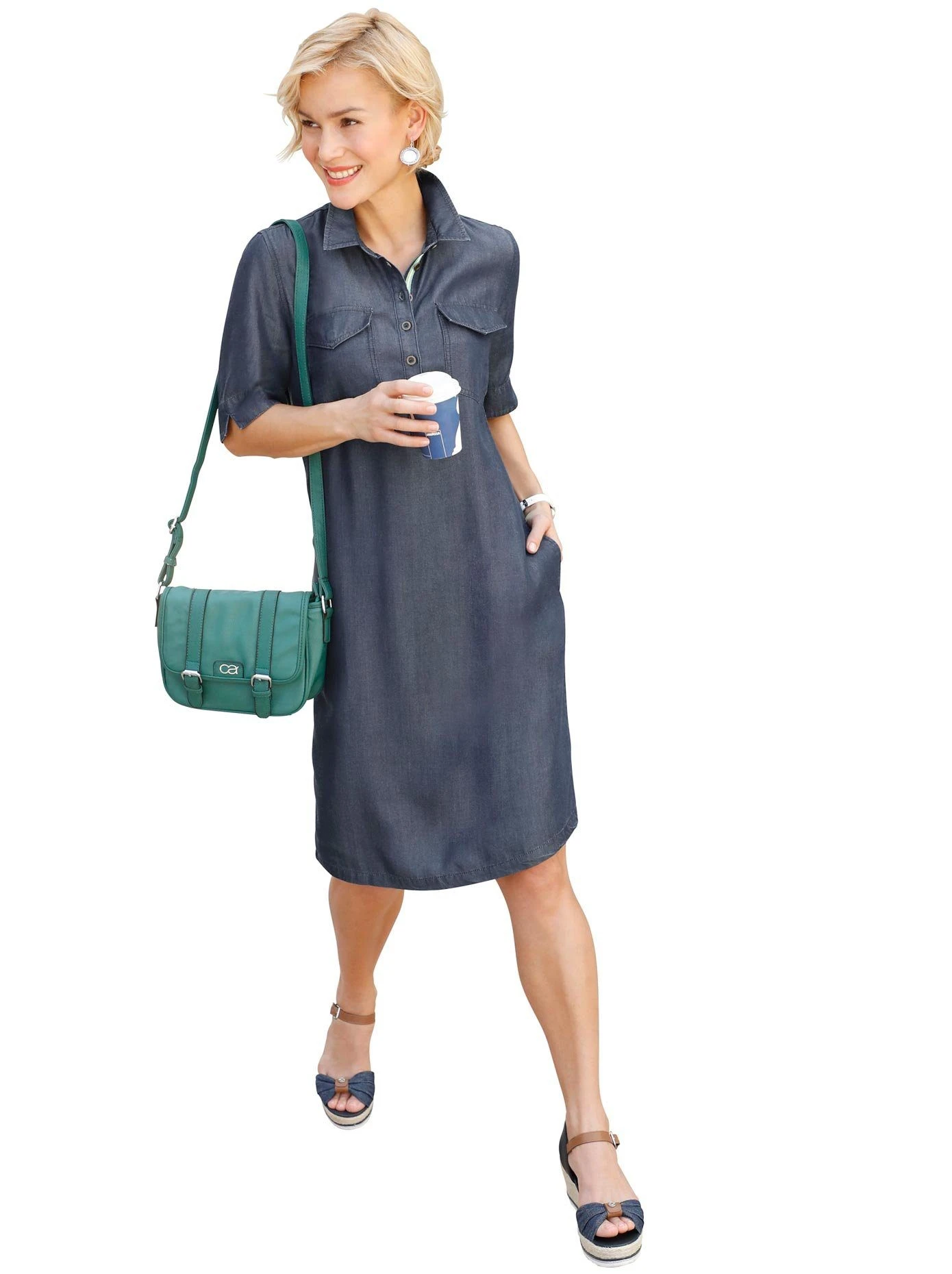 Casual Looks Jurk Met Overhemdkraag Jurk