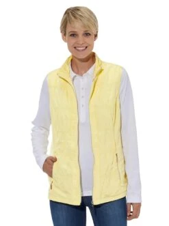 Lady Gedessineerde Jurk -TrendyTijd Verkoop casual looks korte bodywarmer geel