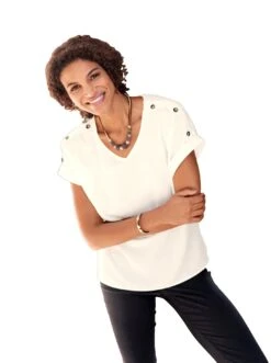 Lady Jurk In A-lijn Jurk -TrendyTijd Verkoop casual looks shirtblouse beige