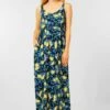 Cecil Maxi-jurk Met Tropische All-over Print -TrendyTijd Verkoop cecil maxi jurk met tropische all over print blauw 1